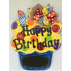 Birthday wreath,Birthday Sign door decor,birthday Door Hanger,Chalkboard sign   122641726588